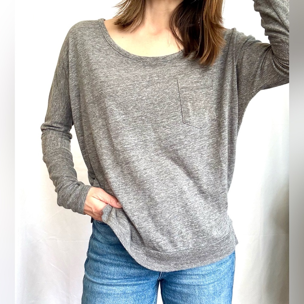 Stem Gray Soft Dolman Sleeve Long Sleeve Top Size XS